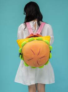 Mochila De Gran Capacidad Con Forma De Hamburguesa A La Moda, Mochila De Viaje, Mochilas, Mochila Para Ordenador Portátil, Mochila Escolar, Mochila Para Mujer, Bolso Novedoso Para Mujer, Niña, Mamá, Madre, Novia, Regalo Para Mujer - Amarillo - Ver 5