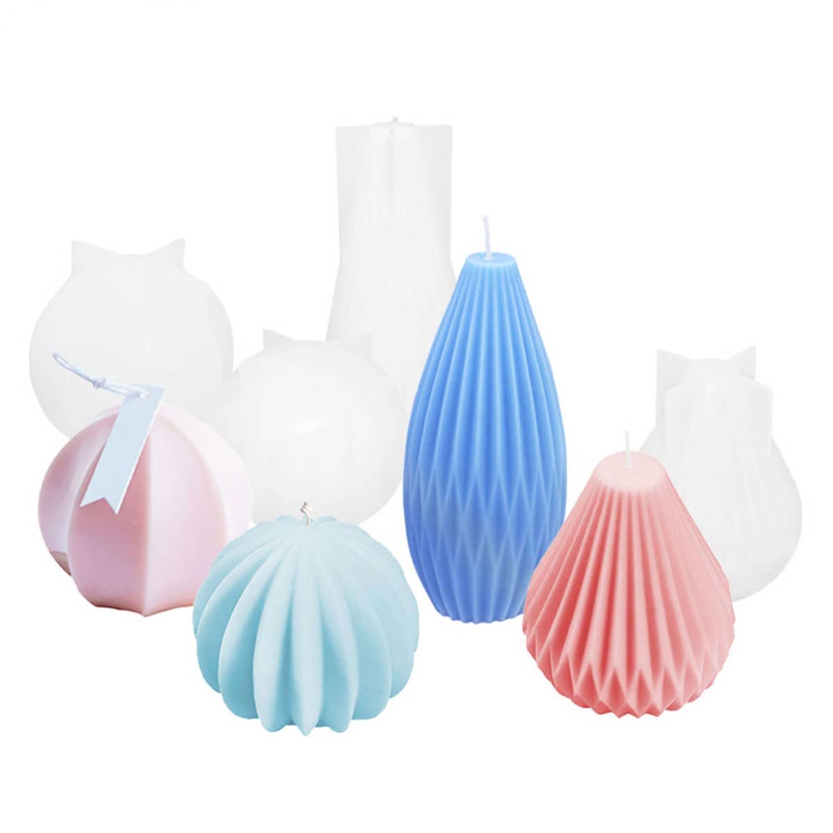 4pcs 3D Lê Hình dạng Nến Silicone Khuôn Đậu nành Nến Cao su Khuôn Xà bông Dầu thơm Đồ trang sức Đồ thủ công DIY Đồ trang sức - trắng - Xem 1