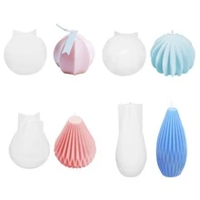 4pcs 3D Lê Hình dạng Nến Silicone Khuôn Đậu nành Nến Cao su Khuôn Xà bông Dầu thơm Đồ trang sức Đồ thủ công DIY Đồ trang sức - trắng - Xem 2