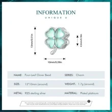 WOSTU 1入組S925純銀幸運草DIY串珠手鏈 - 銀色 - 查看 8