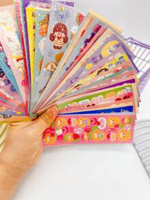 10入組隨機卡通貼紙 - 彩色 - 查看 2