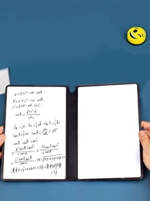 1个便携式A5仿皮白板笔记本，可擦写备忘录，适用于办公室会议和日常使用，白板 - 黑色 - 查看 4