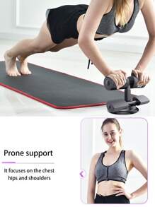 1入組仰臥起坐輔助裝置、吸力腹部訓練器、家用雙桿靜音力量訓練器材 - 黑色 - 查看 4