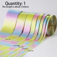 1入組3m長度漸層滌綸歐根紗緞帶適用於禮品包裝,小氣球裝飾用品和DIY製作 - 彩色 - 查看 3