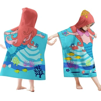 1入組浴袍披肩風格衝浪圖案連帽海灘罩衫