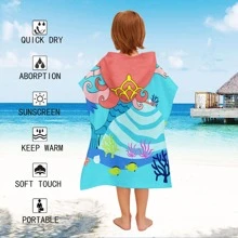 1入組浴袍披肩風格衝浪圖案連帽海灘罩衫