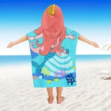 1入組浴袍披肩風格衝浪圖案連帽海灘罩衫