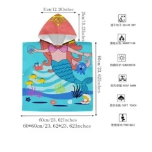 1入組浴袍披肩風格衝浪圖案連帽海灘罩衫