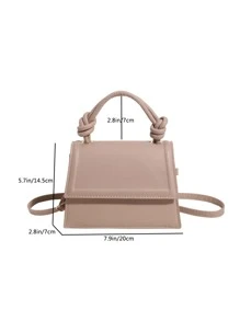 Màu thuần Gấp lại Túi xach tay Với Xếp li Cạnh , Túi đeo chéo Đối với phụ nữ , Quý cô Hoa Túi xách tay - Màu Khaki - Xem 4