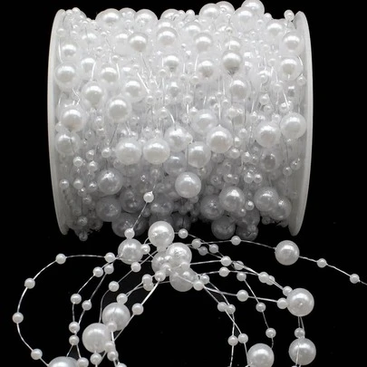 1roll 10M Plastic DIY Thread, Modern Faux Pearl Decor DIY Decoration For DIY Craft