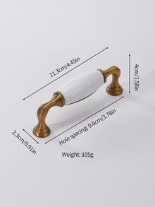1pc Ceramic Handle Drawer Handle Cabinet Handle Wardrobe Handle - Multicolor - View 3