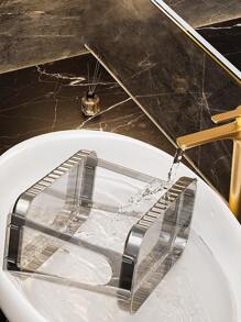 1pc Bathroom Organizer Shelf Toilet Washstand Makeup Holder Desktop Storage Rack,For Holiday Beach, Bathroom Collection, Bedroom Collection, Large Capacity - Clear - View 2