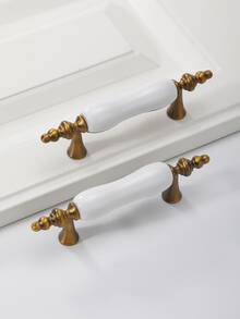 1pc Ceramic Handle For Drawer, Cabinet, Wardrobe - Multicolor - View 1