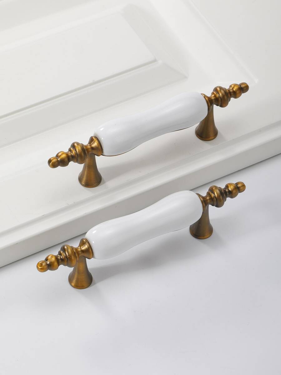 1pc Ceramic Handle For Drawer, Cabinet, Wardrobe - Multicolor - View 1