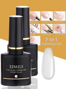 毫升透明功能凝膠，7 合 1 硬凝膠指甲延長凝膠 Apex 快速黏合指甲尖棒水鑽強化指甲膠凝膠 - 無色 - 查看 1