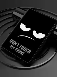 GLANDOTU 有趣的平板電腦套，適用於三星IPad 為小米平板電腦PU皮革多角度支架手提式套，古怪表情符號 - 黑與白 - 查看 2