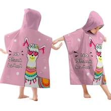 1入組滌綸浴袍帶卡通圖案駱駝圖案,連帽毛巾材料,嬰兒披肩