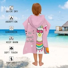 1入組滌綸浴袍帶卡通圖案駱駝圖案,連帽毛巾材料,嬰兒披肩
