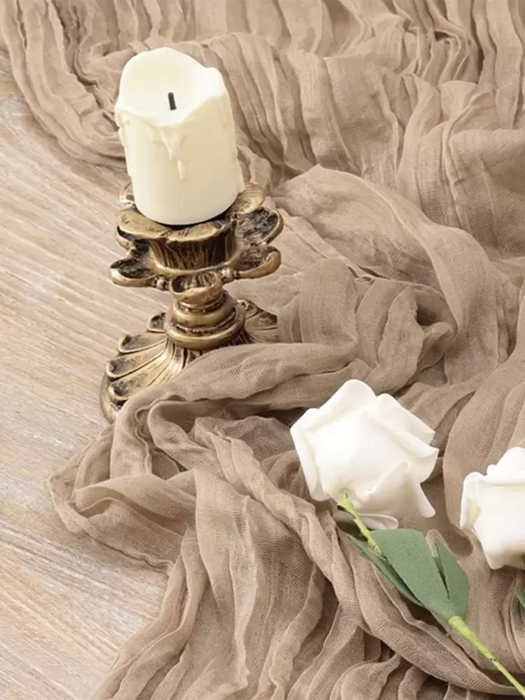 Tranqun Paquete De 12 Caminos De Mesa De Gasa De 10 Pies De 29 X 120 Pulgadas, Camino De Mesa Bohemio De Gasa De Queso, Decoración Rústica Y Transparente Para Bodas