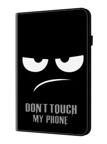 GLANDOTU 有趣的平板電腦套，適用於三星IPad 為小米平板電腦PU皮革多角度支架手提式套，古怪表情符號 - 黑與白 - 查看 6