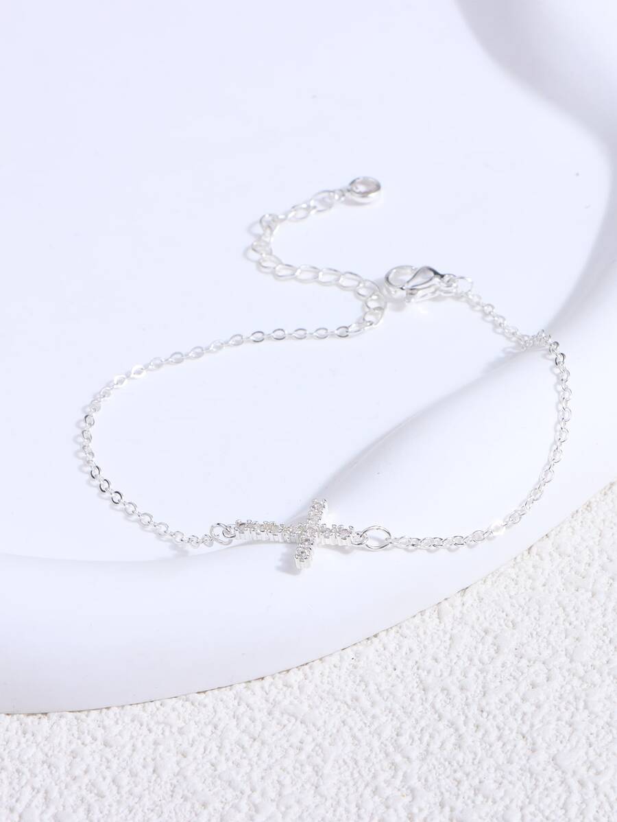 1入組女性流行十字吊墜手鏈適用於每天穿戴 - 彩色 - 查看 1