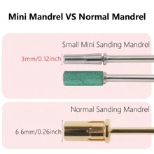 3Mm Small Mini Sanding Bands Mandrel For Nails Professional Electric Nail Drill Bits Cuticle Remover Bits For Manicure Pedicure - Silver - View 3