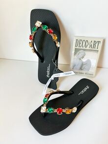 女性時尚休閒家居拖鞋適合夏天 - 黑色 - 查看 3