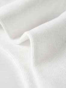 1pair Women's Mid-Calf Socks, & Minimalist Street Basketball Style, With Brooklyn Letters, Suitable For Daily Wear, Fall - Black and White - View 4