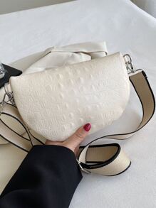 de moda con cadena decorado Bolso bandolera Pechera con con patrón de cocodrilo