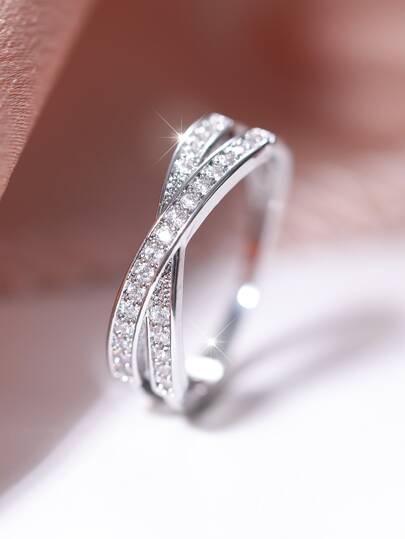 Vanel 1pc And Simple Micro Inlaid Cubic Zirconia Ring, Perfect For Holiday Gift