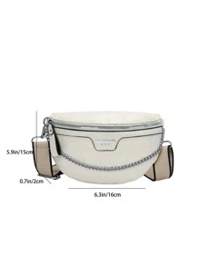 de moda con cadena decorado Bolso bandolera Pechera con con patrón de cocodrilo