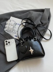 Mini Metallic Decorated Fashion Handbag With Pendant