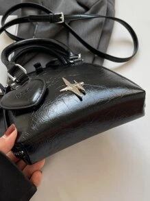 Mini Metallic Decorated Fashion Handbag With Pendant