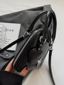 Mini Metallic Decorated Fashion Handbag With Pendant