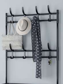 1pc Four-tier Clothes, Hats, Shoes, Scarves Organizer With Double-rod Laundry Drying Rack, Standing Clothes Hanger For Indoor Room, Removable & Random Color - Multicolor - View 6