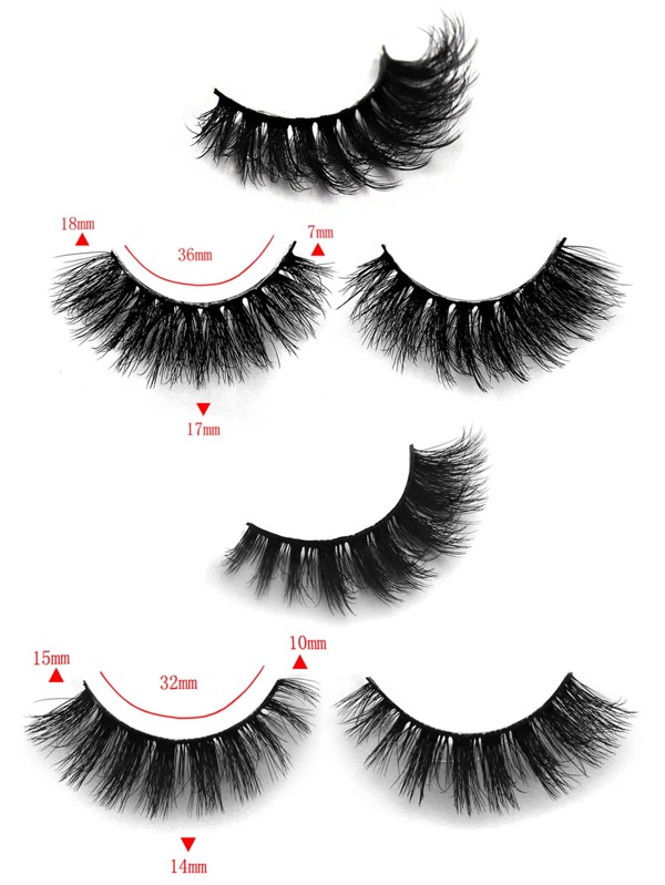 4 Pairs/Pack Thick Curly Fluffy Volume False Eyelashes Mink Lashes Cat