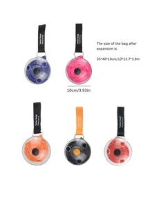 1入組可折疊便攜購物袋,收納袋 - 粉色 - 查看 6