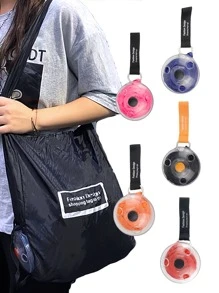 1入組可折疊便攜購物袋,收納袋 - 粉色 - 查看 1