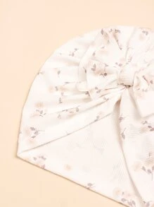 1pc Twisted Printed Bowknot Baby Turban Cap Amor Dia dos Namorados - Branco - Ver 3