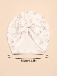 1pc Twisted Printed Bowknot Baby Turban Cap Amor Dia dos Namorados - Branco - Ver 5