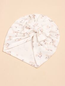1pc Twisted Printed Bowknot Baby Turban Cap Amor Dia dos Namorados - Branco - Ver 4