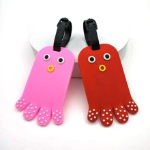 Cartoon Octopus Luggage Tag for Airplane Travel - Prevent Lost Luggage - 1 Piece - Pink - View 3