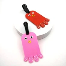 Cartoon Octopus Luggage Tag for Airplane Travel - Prevent Lost Luggage - 1 Piece - Pink - View 4