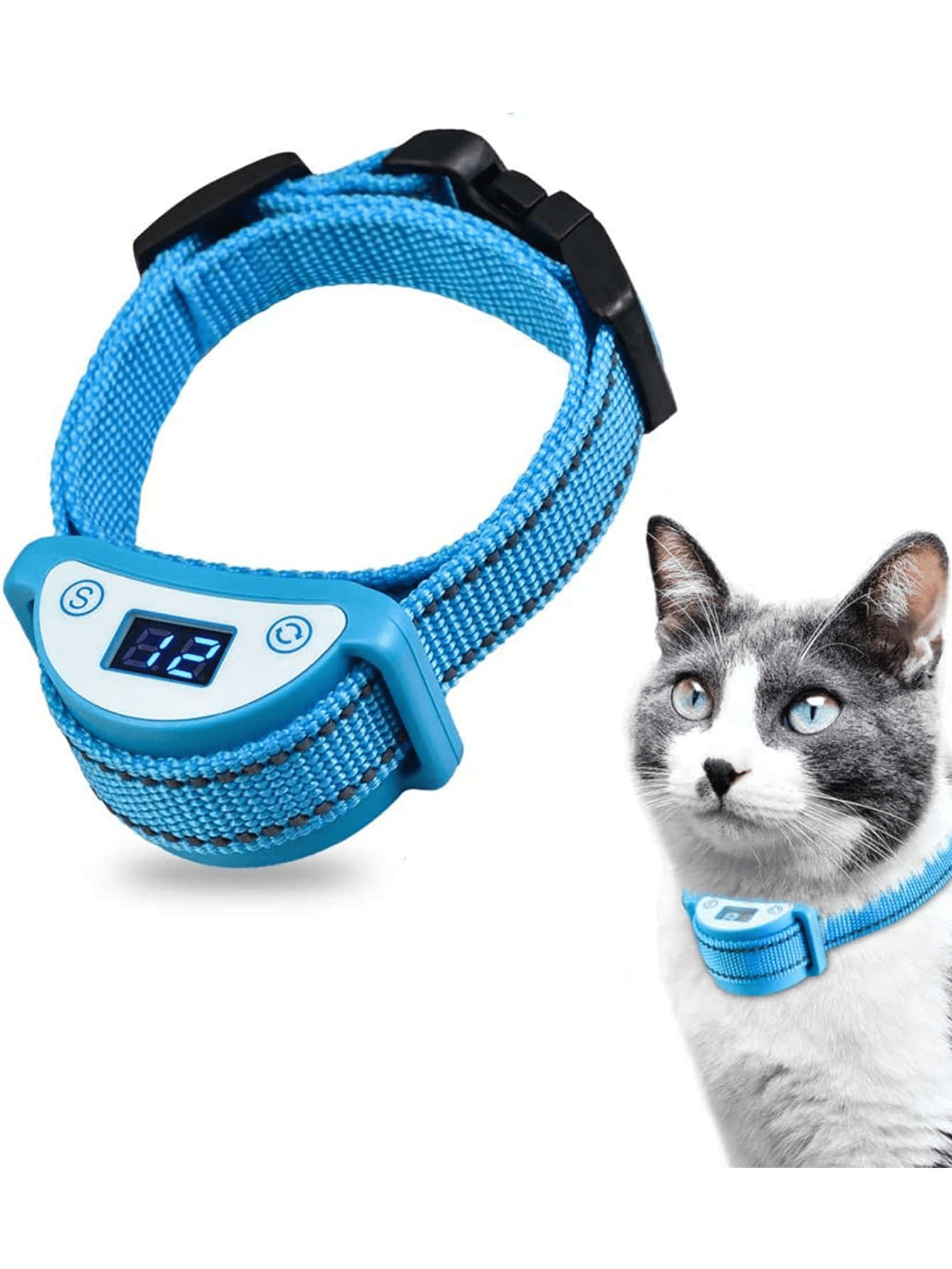 Cat Meow Collar, Automatic No Shock Vibration Collar for Cats, Cat Trainer Designed Collar for