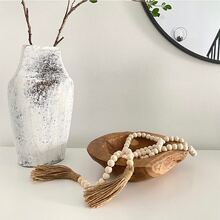 1入組串珠&木頭釘珠流蘇細繩裝飾用品適用於家庭 - 米色 - 查看 5