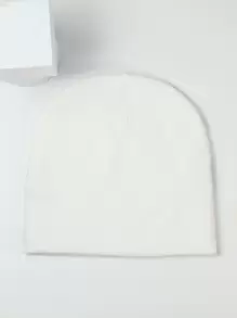 1入組男士針織豆豆帽,街頭服飾字母提花休閒帽 - 黑與白 - 查看 6