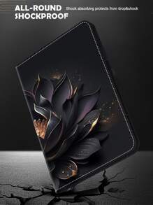 GLANDOTU Tablet Case Compatible With Samsung IPad Tablet PU Leather Multi-Angle Stand Folio Case, Lotus