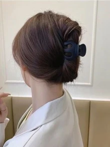 3入組女士霧面塑料高馬尾鉗子，時尚優雅，多用途的休閒髮飾 - 彩色 - 查看 2