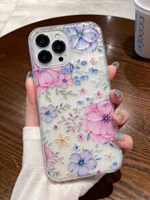 Summer Floral Clear Phone Case - Multicolor - View 3