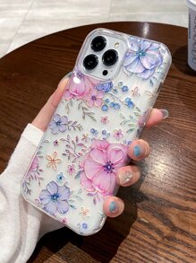 Summer Floral Clear Phone Case - Multicolor - View 4